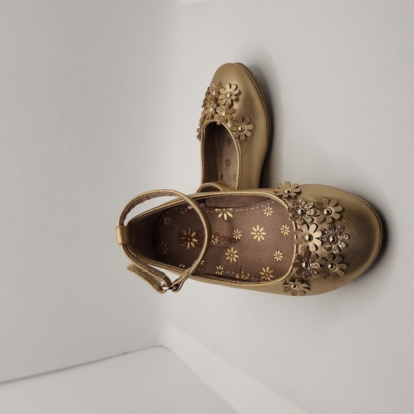 Self Esteem Other - Self Esteem Gold Garden Ballet Flats Ankle Strap Girls Size 6